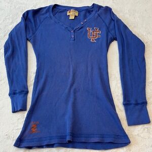 IZOD Collegiate Long Sleeve Thermal Shirt University of Florida Logo Blue Size L